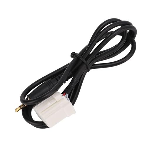 Aramox Car Aux Audio Cable, 1m Long AUX Audio Input Adapter 3.5mm Clear Sound Black Replacement for 2 3 5 6 MX5 RX8 Music Player