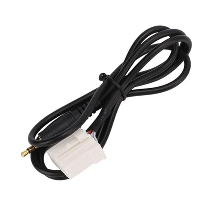 Aramox Car Aux Audio Cable, 1m Long AUX Audio Input Adapter 3.5mm Clear Sound Black Replacement for 2 3 5 6 MX5 RX8 Music Player