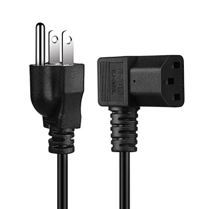 TNP Universal 90 Degree Power Cord NEMA 5-15P to IEC320 C13 Power Cord UL 15A 125V 18AWG Right Angle Computer Power Cable Heavy Duty NEMA to IEC Cable Plug for TV, PC, Computer, Printer (15 Ft, Black) - size: 15FT