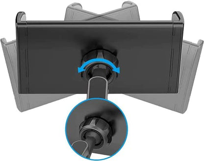 SaharaCase Headrest Car Mount for Most Cell Phones and Tablets 4.7 to 12.9 Inches Aluminum Alloy Construction Rugged Protection Anti-Slip Grip 360-Degree Rotation Extendable Arm - Black