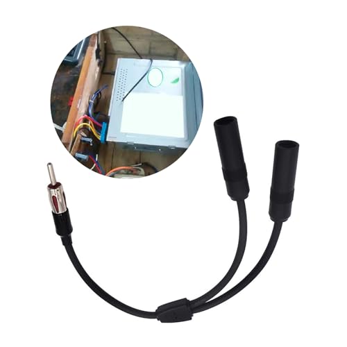 Car AM FM Splitter Adapter，1 Male and 2 Female Y Adapter Connectors，Auto Radio Stereo Extension Cable，Suitable for Cars, SUV, Truck