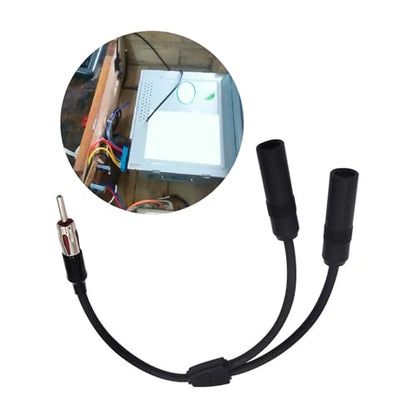 Car AM FM Splitter Adapter，1 Male and 2 Female Y Adapter Connectors，Auto Radio Stereo Extension Cable，Suitable for Cars, SUV, Truck