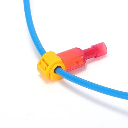 HKS 200PCS/100 Pairs T-TAP Wire Connector Quick Splice Disconnect Blue AWG 18-14 - Self-Stripping Electrical Terminals Kit Automotive Crimp Insulated - color: Blue, size: TAP&MALE