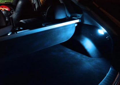 iJDMTOY Super Bright 2W High Power Aqua Ice Blue Full LED Luggage, Glove Box, Cargo Area Light Assembly Compatible With BMW E30 E36 3 Series, E34 5 Series MINI R50 R52 R53, etc - style: Aqua Ice Blue