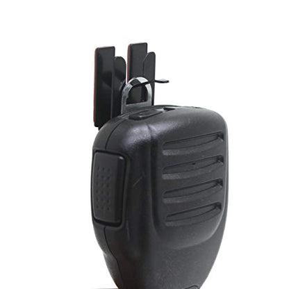 CB Mic Holder Mobile Radio Microphone Hang Up Clip for Yaesu Icom Vexter Motorola Kenwood MH48 MH36 HMN3596 HM133V HLN9073 GM300/340/950 CM200/300 Metal Hook Stick to Car 2Pack