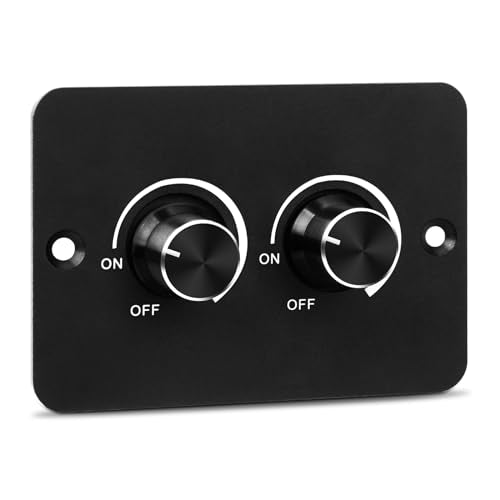 RGBZONE DC 12V 2 Gang PWM RV LED Dimmer Switch for Camper Van Trucks - color: BLACK:Dual-Channel Rotary Switch Control
