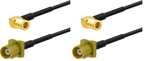 Eightwood Satellite Radio Antenna Adapter Cable 6 inches Fakra Curry Code K Male to SMB Female Right Angle Compatible with Sirius XM Car Vehicle Radio Stereo Receiver Tuner (Pack of 2) - size: 6-inch (Pack of 2)