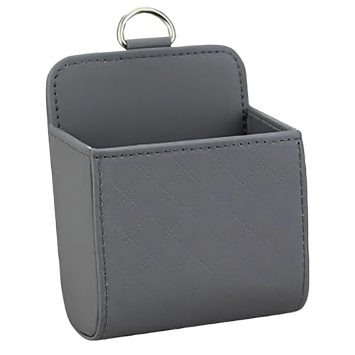 YoRise PU Leather Car Air Vent Storage Bag, Car Console Organizer (Gray) - color: Gray
