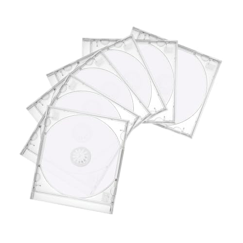 6PCS Car CD Jewel Case, Clear Vehicle CD Storage Box with Assembled Removable Tray, Automotive DVD Disc Cover Protection Replacement Accessories, Universal for SUV Truck Sedan (Transparent) - color: Transparent