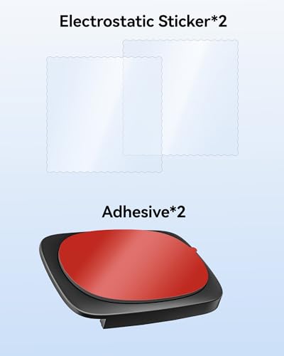 REDTIGER Adhesive and Electrostatic Stickers for F17 Elite / VC70 Dash Cam Mounting, Strong Windshield Grip, No Sticky Residue, Double-Sided Design