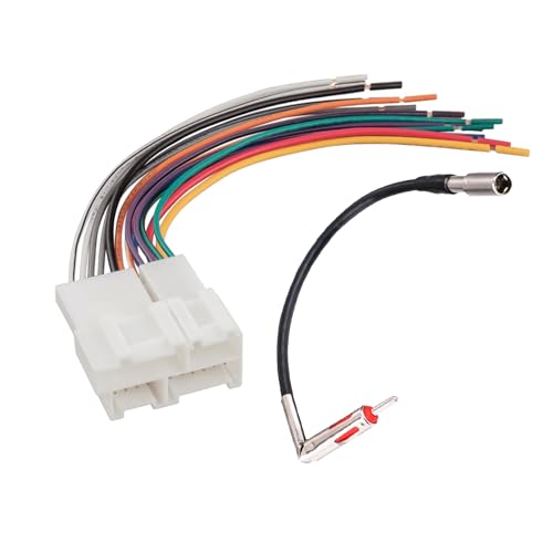 Radio Wire Harness with Antenna Adapter Fit for 1989-2002 Chevy GMC Buick, Stereo Receiver Install Connector Kit, Audio Navigation DVD Tail Line