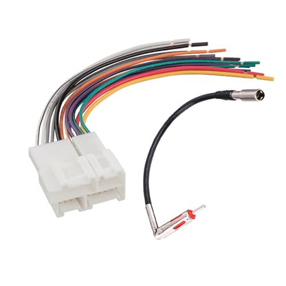 Radio Wire Harness with Antenna Adapter Fit for 1989-2002 Chevy GMC Buick, Stereo Receiver Install Connector Kit, Audio Navigation DVD Tail Line
