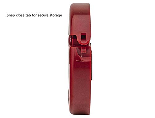 Vehicle Business Card Bin with Lid Holds 3.5" x 2" Contact Information Cards Stick On Advertising Box Red Plastic On The Go Caddy by Marketing Holders - color: Red