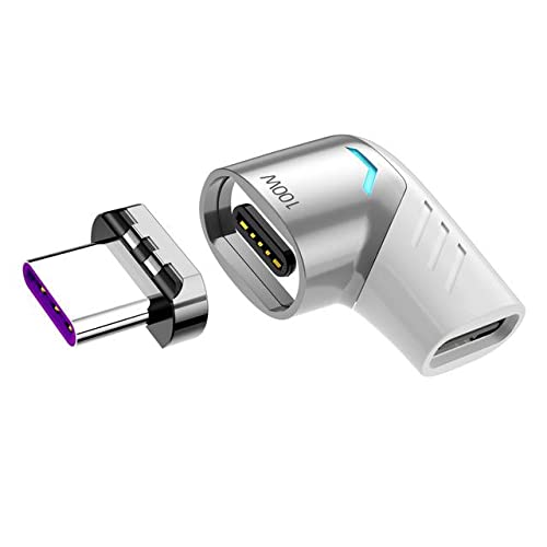 BoxWave Adapter Compatible with Garmin inReach Messenger - MagnetoSnap PD Angle Adapter, Magnetic Charging Connector Device Saver - Metallic Silver