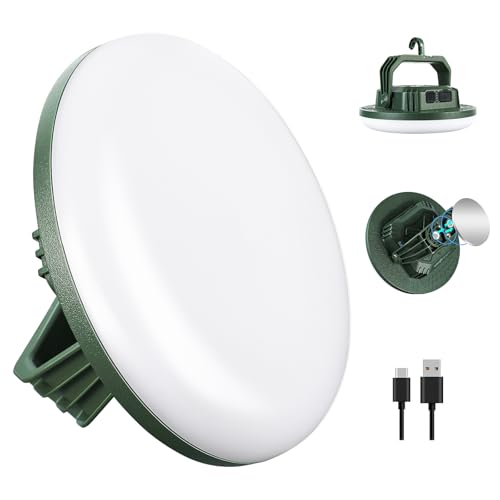 VAVOFO 42W 4000LM LED Camping Lantern Rechargeable, 10,000mAh Camping Lights, 3 Lighting Modes, IP65 Waterproof Flashlight , Portable Tent Light with Magnetic Base for Emergencies & Holiday Fun - size: 42W(Green)