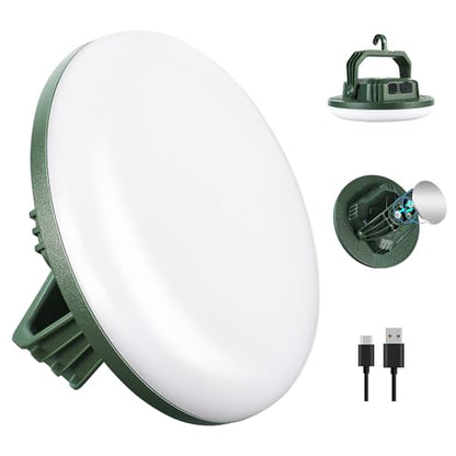 VAVOFO 42W 4000LM LED Camping Lantern Rechargeable, 10,000mAh Camping Lights, 3 Lighting Modes, IP65 Waterproof Flashlight , Portable Tent Light with Magnetic Base for Emergencies & Holiday Fun - size: 42W(Green)