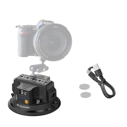 4.5" Electric Vacuum Suction Cup Camera Mount, Heavy-Duty Metal Car Mount for Camera/Action Camera/Phone, 50kg Load Auto Suction Cup for Car Windshield/Boat/Window, with 1/4" 3/8" Threads - size: 4.5"