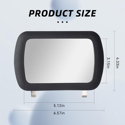 Car Sun Visor Vanity Mirror, Clip-on Automotive Makeup Sun-Shading, Vehicle Sun Visor Cosmetic Vanity Mirror for Women Girls, Universal Interior Car Accessories (Black) (Black)