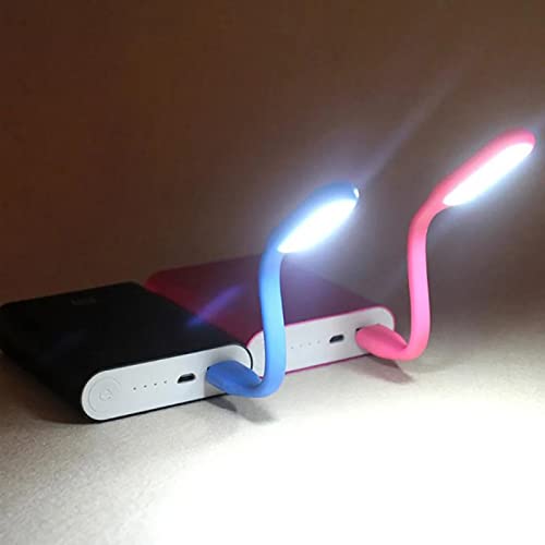 Mini Flexible Light, Portable USB Led Reading Night Lamp for PC Laptop Computer Notebook Power Bank - 2 Pack (Blue) - color: Blue