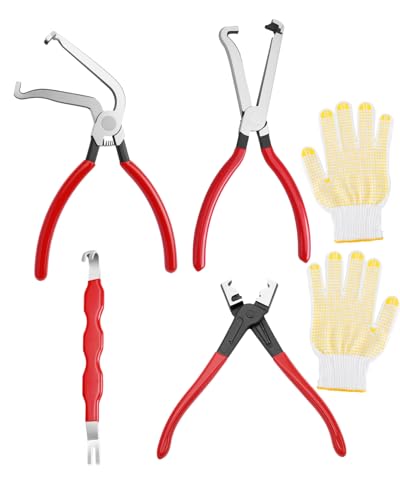 5PCS Automotive Electrical Disconnect Pliers Kit, High-Carbon Steel - color: Red,Set 2