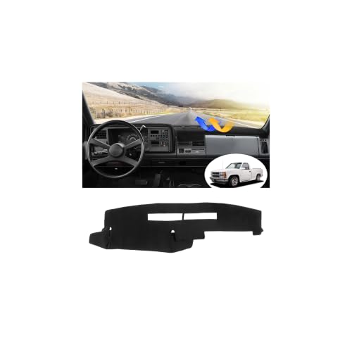 FIILINES Dash Cover Fit for 1988-1994 Chevrolet Silverado/GMC Sierra C1500 C2500 C3500 K1500 K2500 K3500, 1992-1994 GMC Yukon/Chevy Blazer Suburban Dashboard Mat Accessories Non-Slip No Glare Black - size: For Silverado 1988-1994