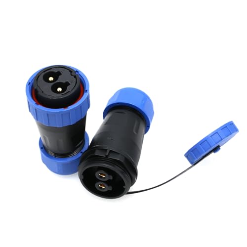 TY28 2-Pin 45A Solder-Free Circular Connector, IP68 Waterproof Male & Female Screw-Crimp Cable Plug Socket for Electrical Power Connection - color: Docking, size: 2Pin 45A