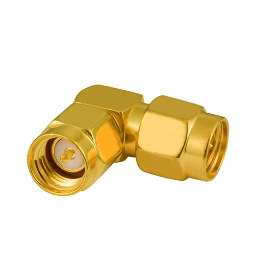 2PCS SMA Adapter SMA Male to Male Adapter Right Angle 90-Degree SMA 4G LTE Antenne Adapter RF Coaxial Coax Adapter for Jack 2G 3G 4G Antenne Router WiFi Wireless WLAN Network