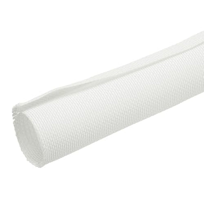 MECCANIXITY Braided Wire Loom, 7ft(2 m) - 3/4"(19mm) Wire Split Braided Cable Management Sleeve Automotive Woven Mesh Split Loom Tubing for Multi-Cable Management, White - color: White, size: 7ft(2 m) - 3/4"(19mm)