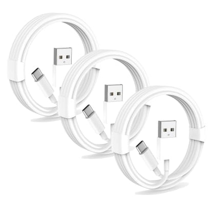 6ft USB A to USB C Fast Charging Cord, 3Pack for iPhone 17/16/15,Galaxy S26 - size: 6 Foot