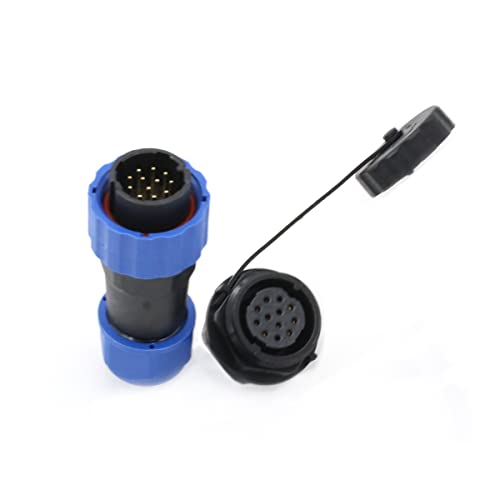 SZRMCC SD20 Waterproof Connectors 12 Pin 5A Panel Mount Circular Aviation Cable Connector Industrial Male Plug Female Socket LED Outdoor Wire Connector - color: Panel mount, size: 12 Pin