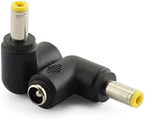 4pcs 90 Degree 5.52.1 Mm Male Jack to 5.52.5MM Female Plug Right Angle L Shaped DC Power Connector Adapter for Laptop - size: 5.5 x 2.5mm