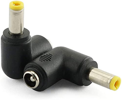 4pcs 90 Degree 5.52.1 Mm Male Jack to 5.52.5MM Female Plug Right Angle L Shaped DC Power Connector Adapter for Laptop - size: 5.5 x 2.5mm