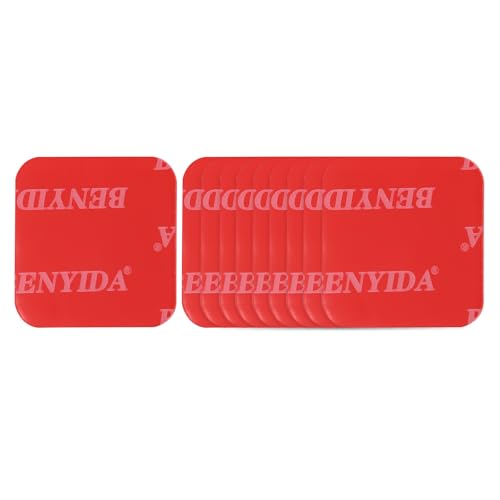 10 Pcs Double Sided Adhesive Pads, 1.57 x 1.57 Inch Dash Cam Sticky Pads Self-Adhesive Square Mounting Foam Tape Waterproof & Heat Resistant for Car Walls Picture Home Decor, Red - size: 1.57 x 1.57 Inch