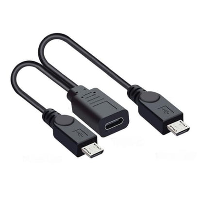chenyang USB C Splitter Multi Charging Cable,USB C 1 to 2 Micro USB Charge Extension Cable Supports Charging Two Devices at The Same Time 0.98FT/0.3M - style: USB C 1 to 2 Micro USB