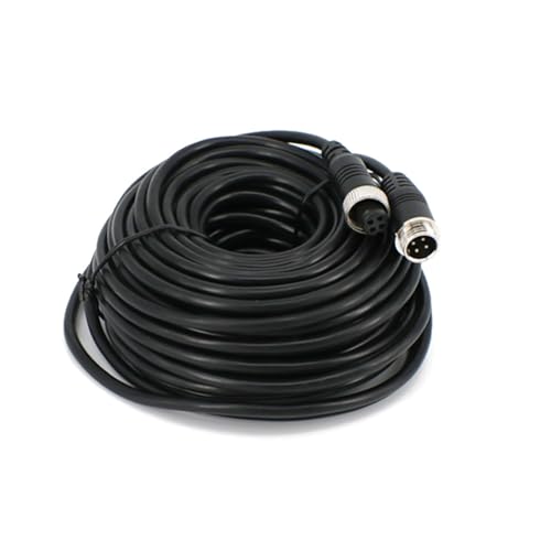 4-Pin Aviation Extension Cable, Black Waterproof Cable with Copper Conductor, Male to Female Connectors for Vehicle Camera, Security Systems (50ft(15m)) - style: 50ft(15m)