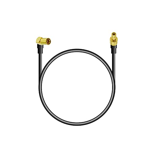 SMB Socket Adapter Cable for Right Angled SMB Plug RG174 20CM 7.87 Inch Antenna Extension Cable Compatible with Car Radio - size: SMB Socket