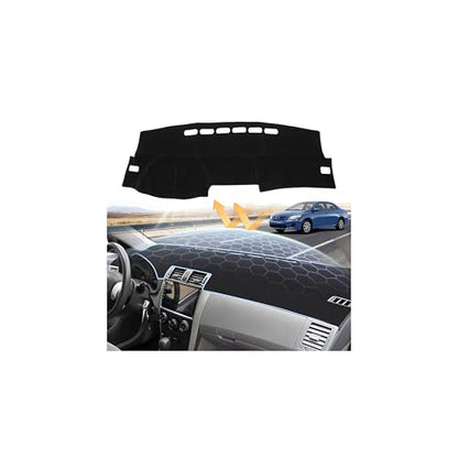 Sunsdrew Upgraded Black Dash Cover for 2007-2013 Toyota Corolla Accessories,Dashboard Cover Mat Carpet Pad UV Protection Anti-Glare Non-Slip - size: 07-13 Corolla Dash Cover(Black)