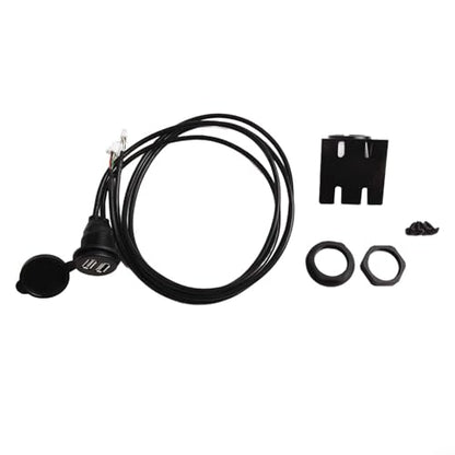 Car Dashboard Dual USB Panel Interface Extension Cable Adapter, 4+6 Pin Audio Port, 145Cm Black Flush Mount Socket