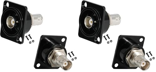 PENGLIN 2PCS BNC D Series Panel-Mount Connector, BNC Female to Female Adapter Bulkhead Connector, Coaxial Extension Coupler for Custom Communication & Surveillance Systems (Pack of 2) - size: 2PCS (Pack of 2)
