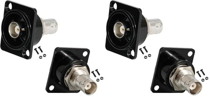 PENGLIN 2PCS BNC D Series Panel-Mount Connector, BNC Female to Female Adapter Bulkhead Connector, Coaxial Extension Coupler for Custom Communication & Surveillance Systems (Pack of 2) - size: 2PCS (Pack of 2)