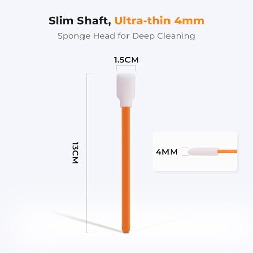 K&F CONCEPT 200 Foam Cleaning Swabs,for Electronics,Camera,Deep Cleaning - size: 200PCS