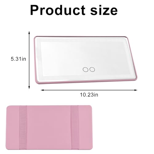 LED Sun Visor Vanity Mirror, Rechargeable 3 Modes 60 LEDs, Pink - color: Pink/LED