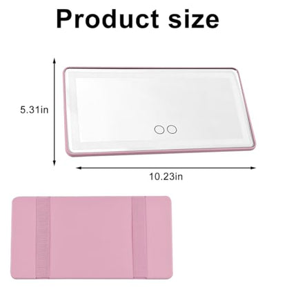 LED Sun Visor Vanity Mirror, Rechargeable 3 Modes 60 LEDs, Pink - color: Pink/LED