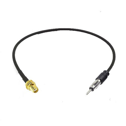 SMA Female to DIN Plug AM/FM Male Adapter RG174 Coax Cable 20 inches Pigtail Jumper Antenna Extention - color: SMA Female to AM/FM male