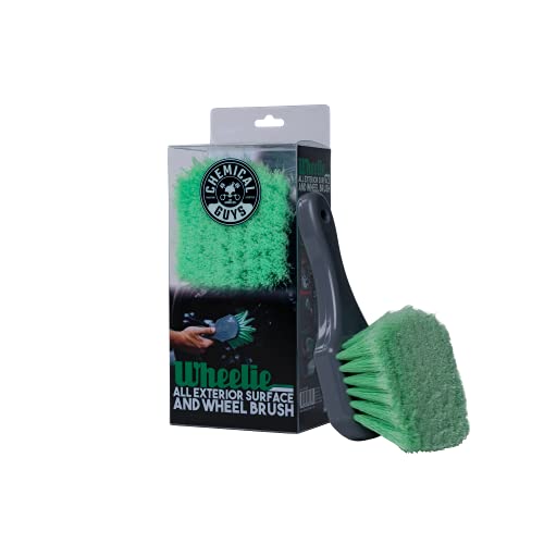Chemical Guys, Wheelie Wheel & Exterior Brush for Rims & Tires, Soft, Green - size: (Pack of 1), style: Wheelie