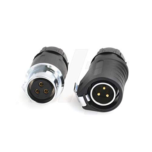 HangTon LP20 3 Pin Connector Bulkhead Waterproof Quick Disconnect 30 Amp Power Male Female Cable Plug Receptacle (Cable Connector) - color: Cable mount, size: 3-pin