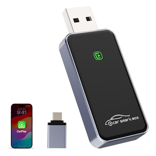2026 Upgraded Wireless CarPlay Adapter for Apple iPhone - Convert Factory Wired to Wireless CarPlay Dongle, Plug & Play for iOS 10+ & Wired CarPlay Cars 2016+, USB & Type-C Port - style: For iPhone