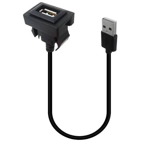 Improved USB Port Car Charger for Toyota - Male to Female USB Power Socket Adapter, 34x23mm Flush Mount