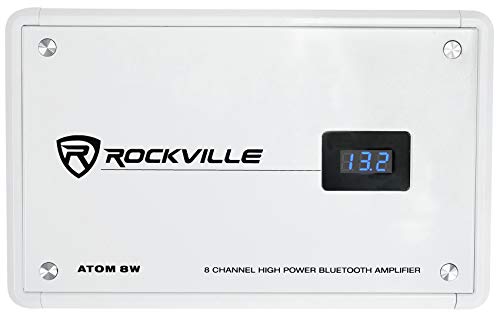 Rockville Atom 8W White 8-Channel Marine/Boat Amplifier Amp - color: White