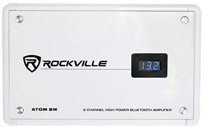 Rockville Atom 8W White 8-Channel Marine/Boat Amplifier Amp - color: White